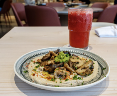 Hummus Con Hongos Parrillados