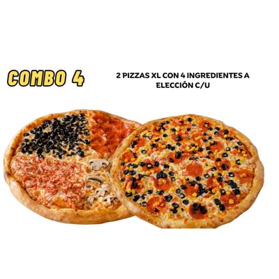 Combo 4 ( 2pizzas XL de 4 ingre)