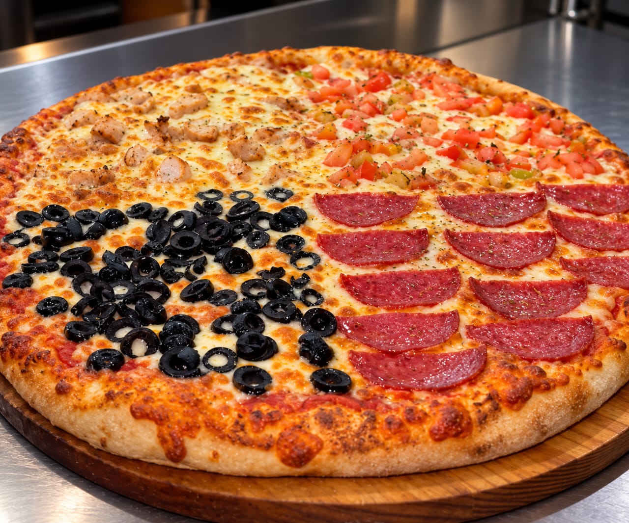 PIZZA XL FORMATO 4 ESTACIONES 🍕😎